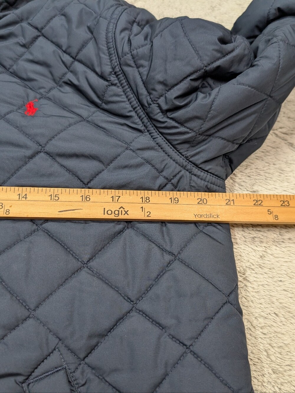 Polo Ralph Lauren Jacket Boy XL 18-20 Blue Navy Diamond Quilted Insulated - Picture 6 of 9